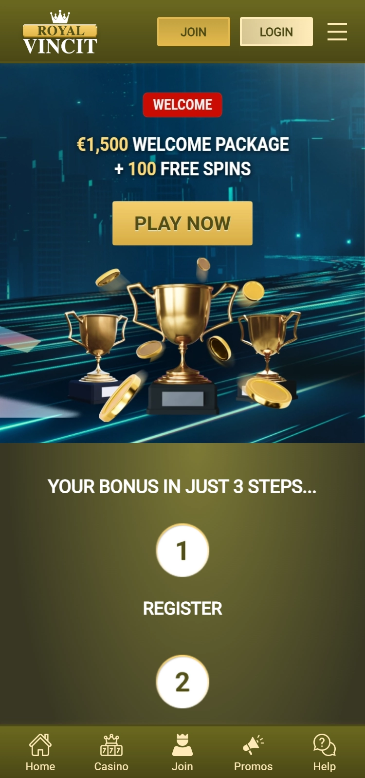 Royal Vincit Casino Smartphone App Preview